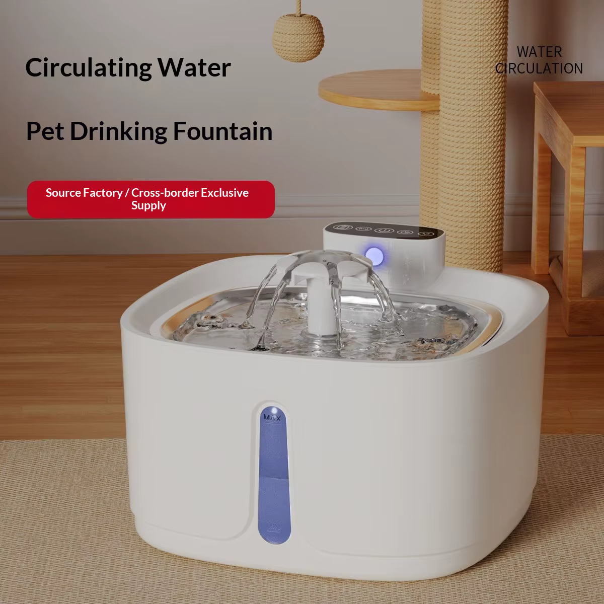 Bebedero inteligente inalámbrico con filtro para gatos y perros