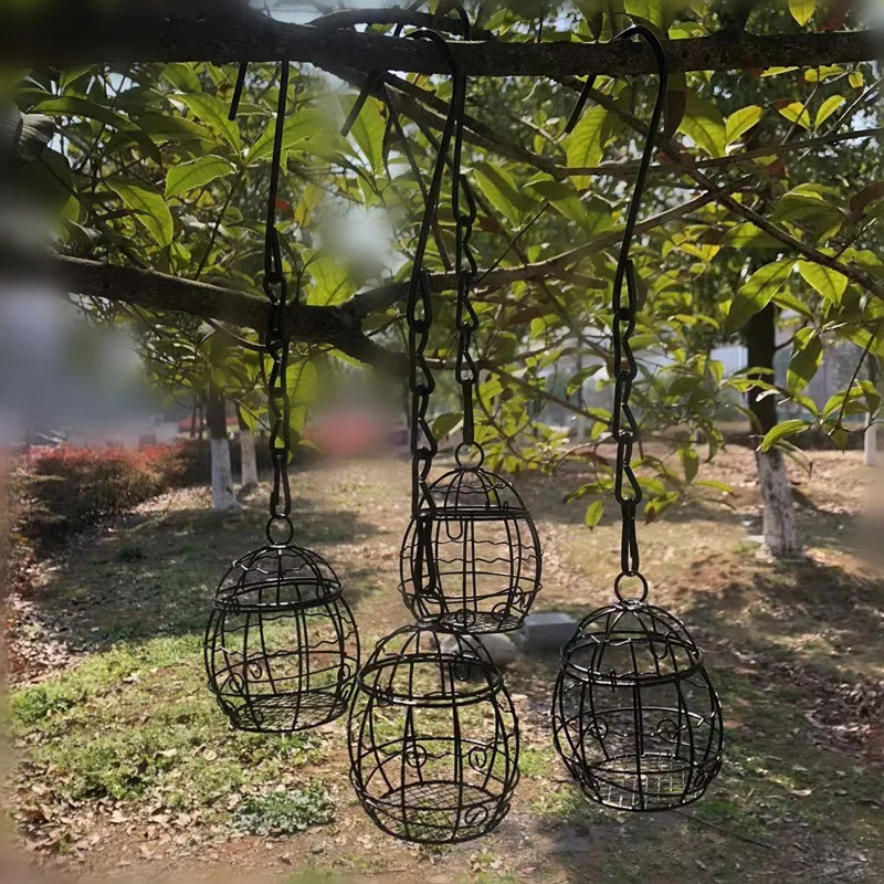 Comedero para pájaros de exterior con cadena de metal para jardín y balcón - imagen 4