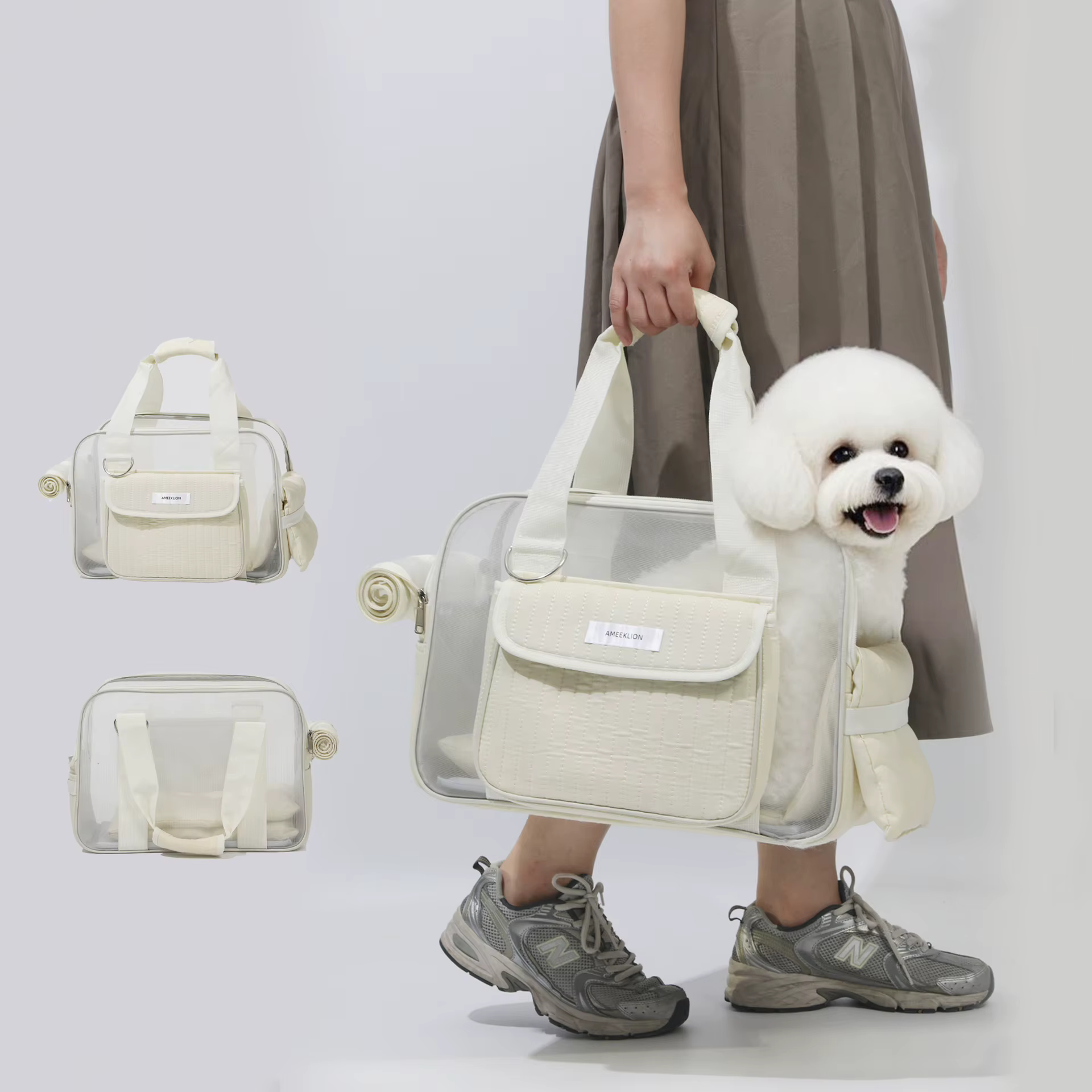 Ligera bolsa de transporte transpirable para perros y gatos pequeños - imagen 3