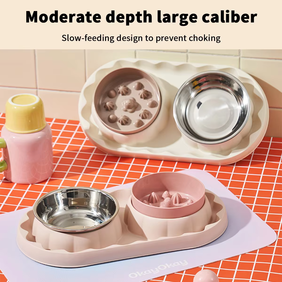 Comedero doble de acero inoxidable para gatos y perros - imagen 5