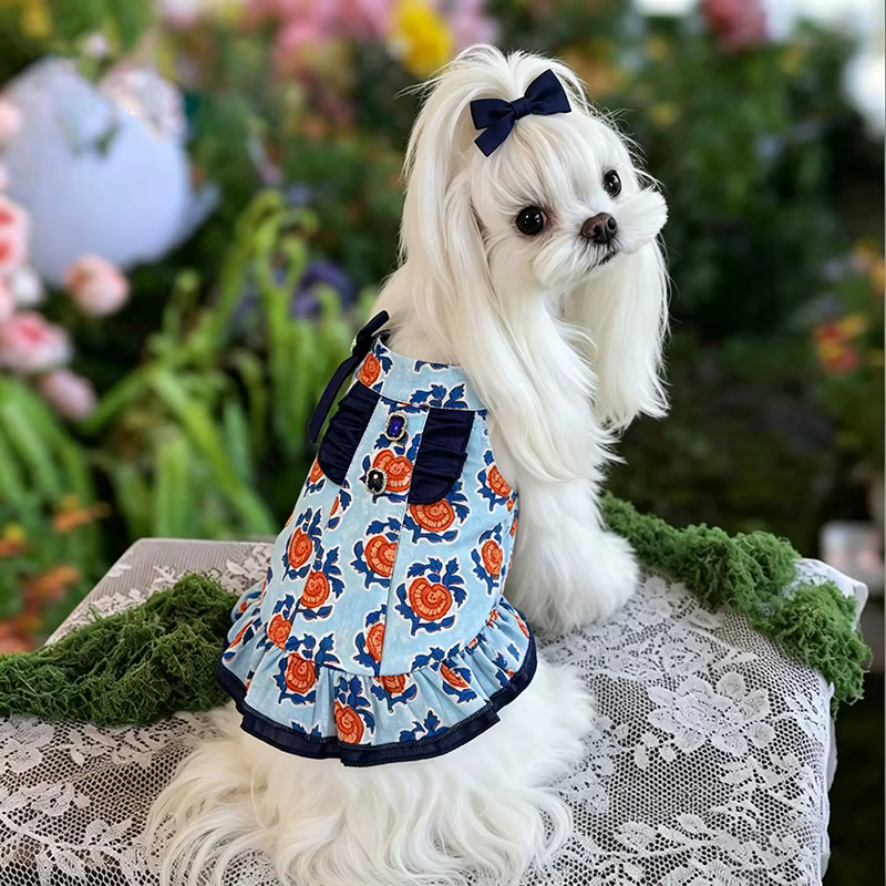 Disfraz de princesa floral para perros pequeños tipo vestido - imagen 4