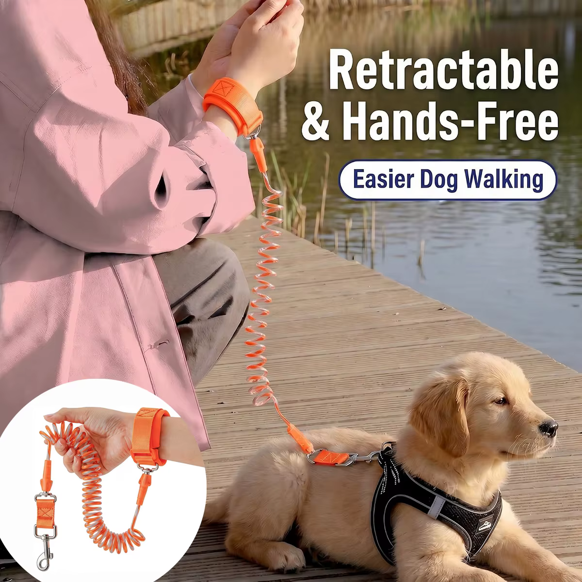 Correa extensible para perros pequeños y medianos con amortiguador - imagen 4