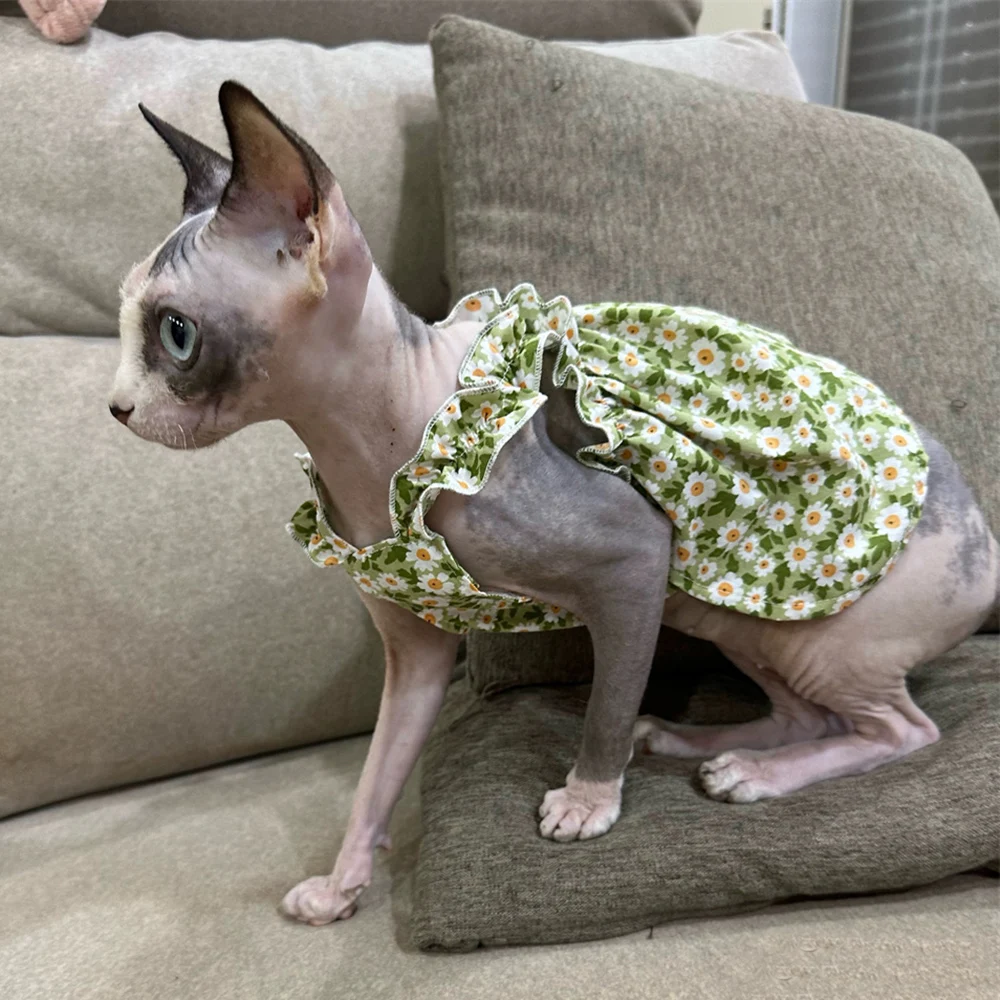 Vestido verano transpirable de algodón para gatos y perros - imagen 5