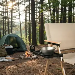 Mesa Auxiliar Plegable de Terraza – Bandeja Portavasos para Jardín y Camping