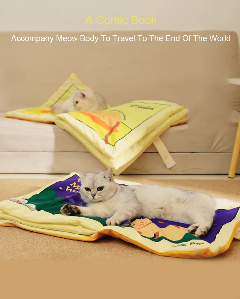 Alfombra para gatos estilo libro desplegada