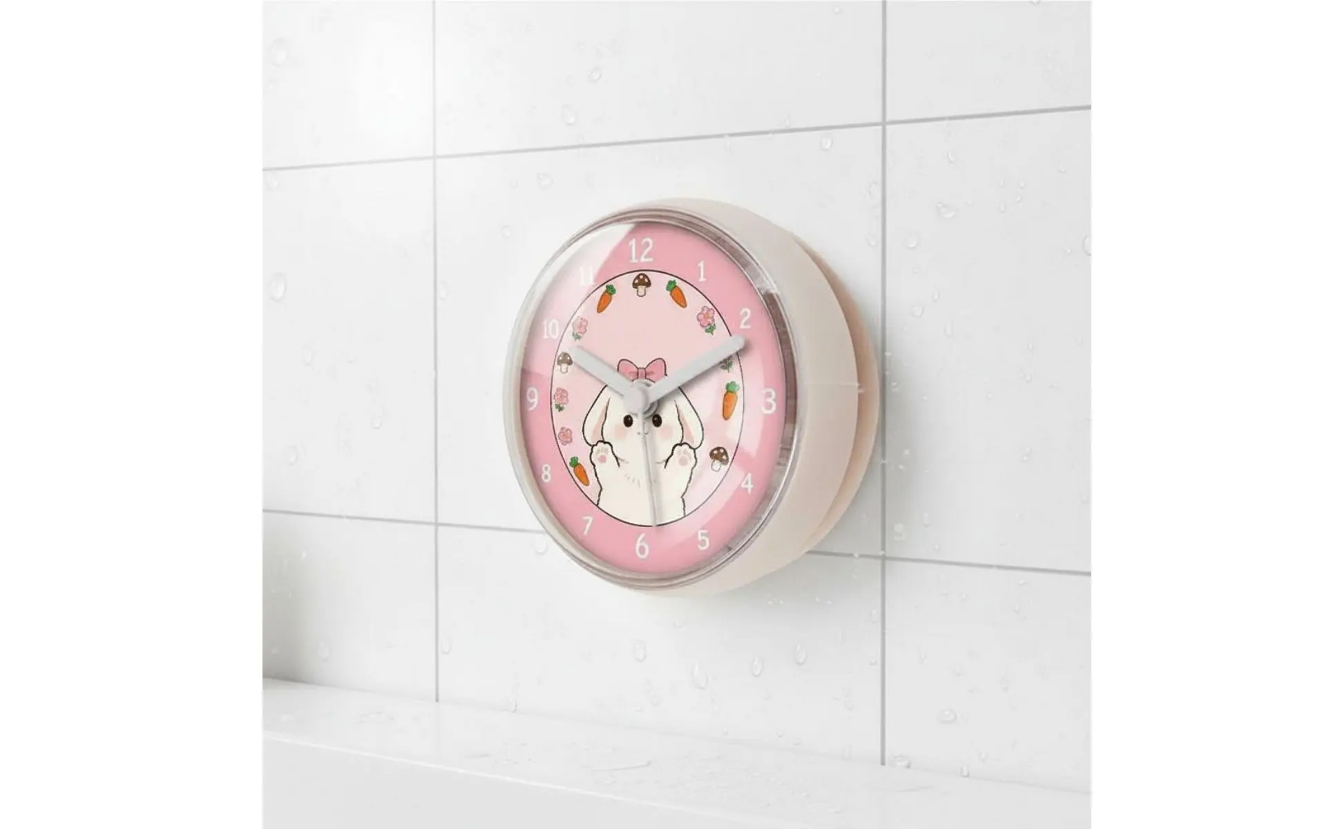 Reloj de baño con movimiento silencioso, enfoque en la carátula