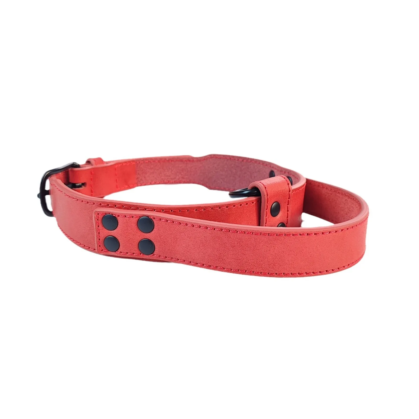 Collar de cuero para perro con asa de control – Ajustable para entrenamiento