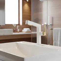 Grifo de lavabo extensible con enjuague ascendente y mezclador