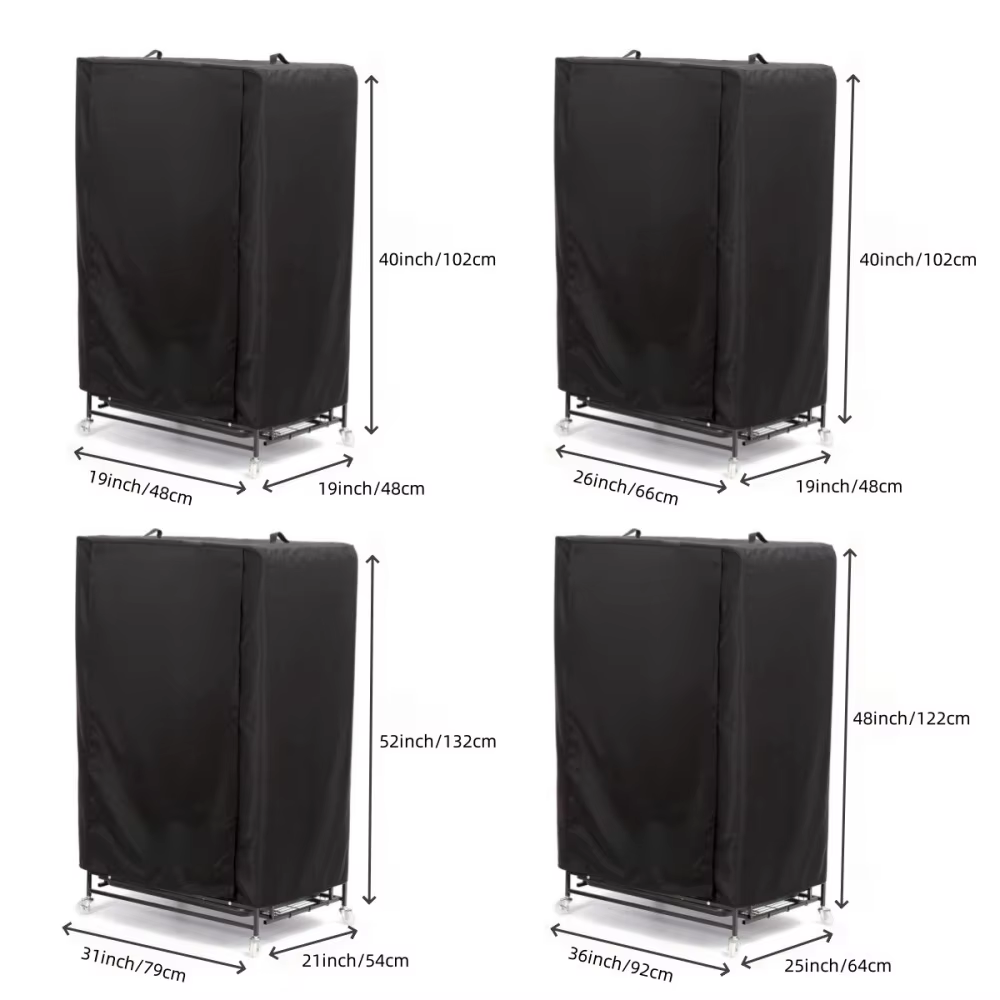 Funda opaca de tela Oxford negra para jaula de pájaros