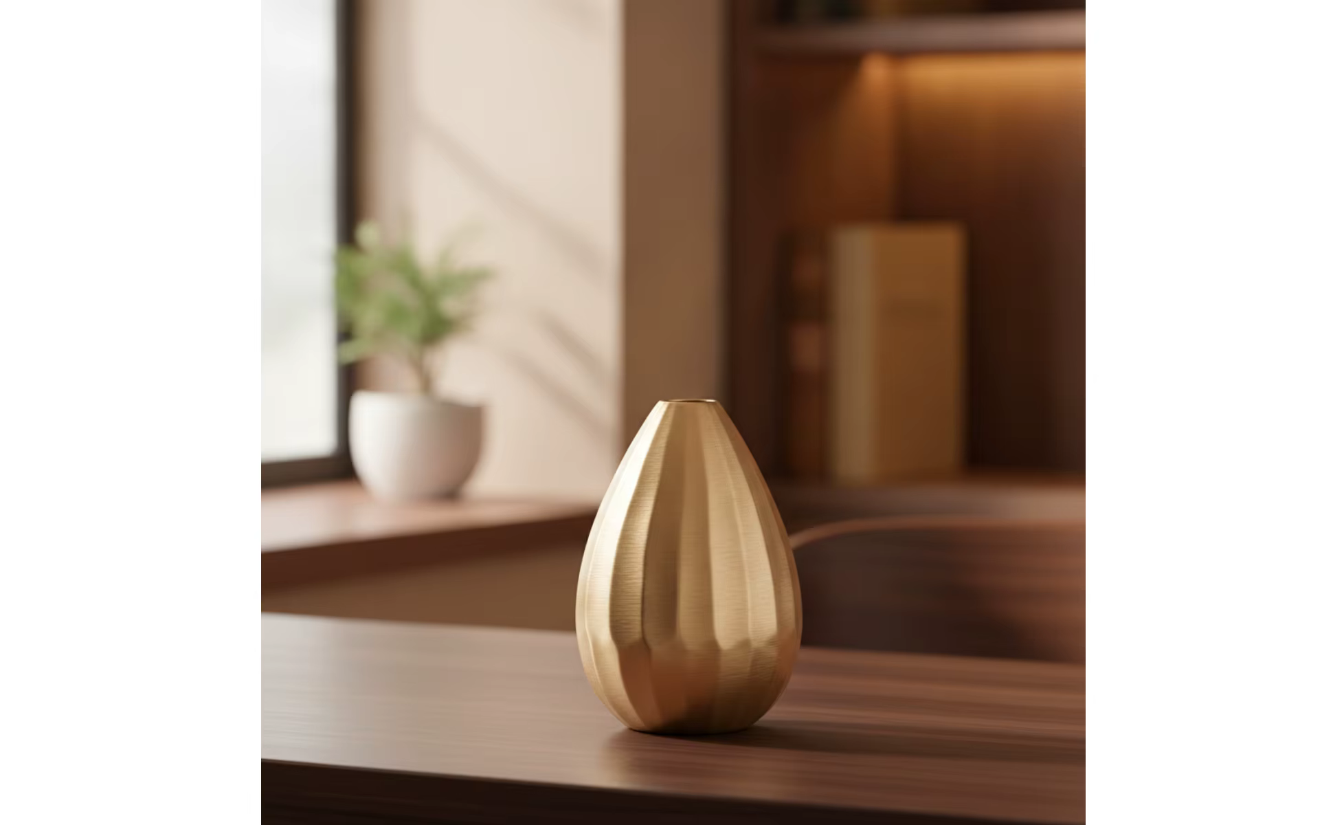 Jarrón huevo dorado centro de mesa elegante
