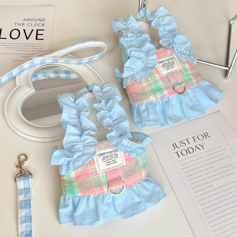 Conjunto arnés y correa con vestido transpirable de verano para perro - imagen 3