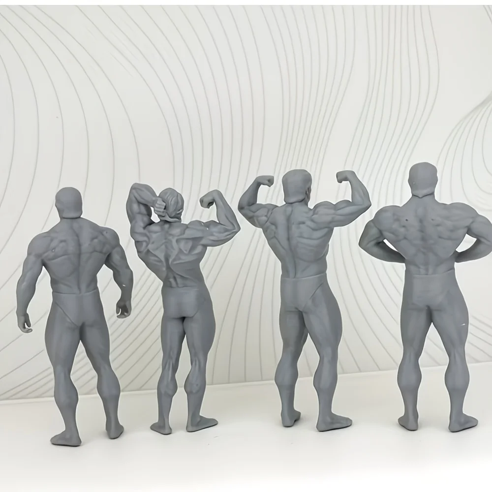 Figuras fitness escala 1/24 para RPG – 4 miniaturas resina sin pintar - imagen 3