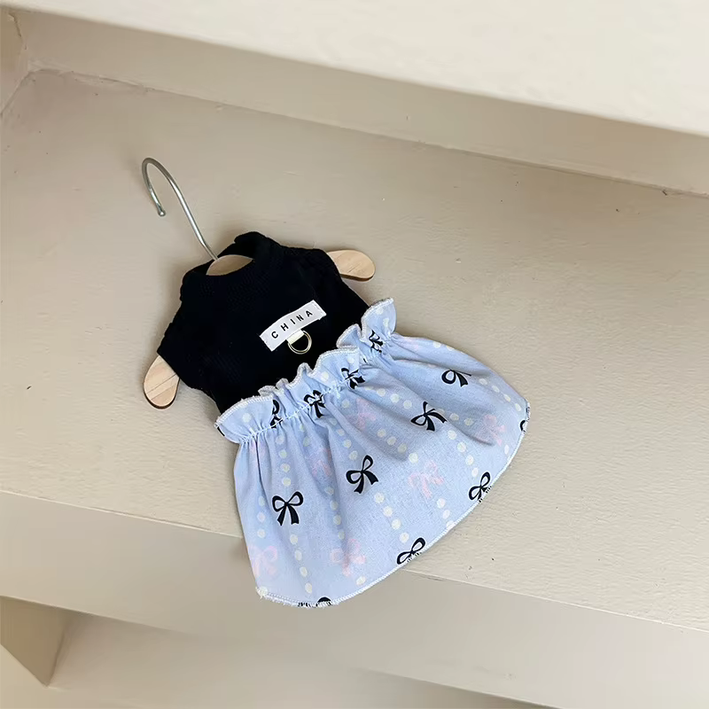 Vestido con lazo ligero para perros y gatos pequeños, primavera-verano - imagen 2