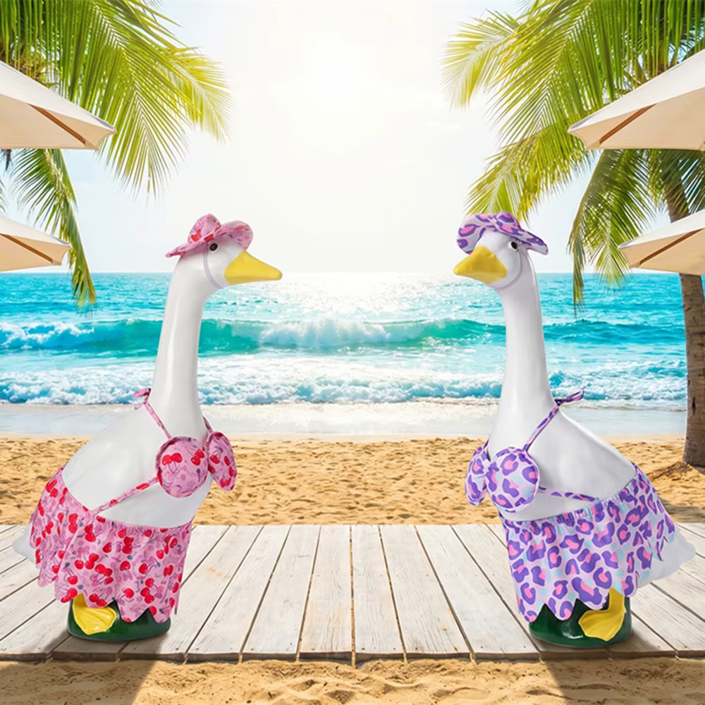 Conjunto hawaiano para perro: camiseta y bikini estampado gansos - imagen 3