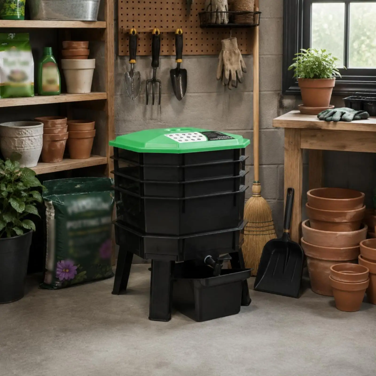 Compostador de gusanos resistente para interior y exterior - imagen 4