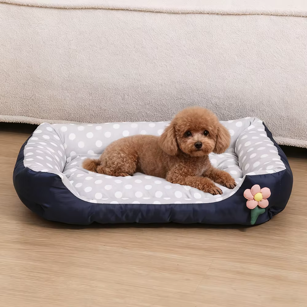 Detalle del tejido elástico de la cama para mascotas