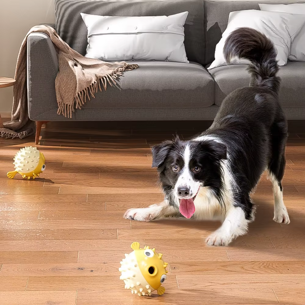Juguete dispensador con forma de pez para perros - imagen 3