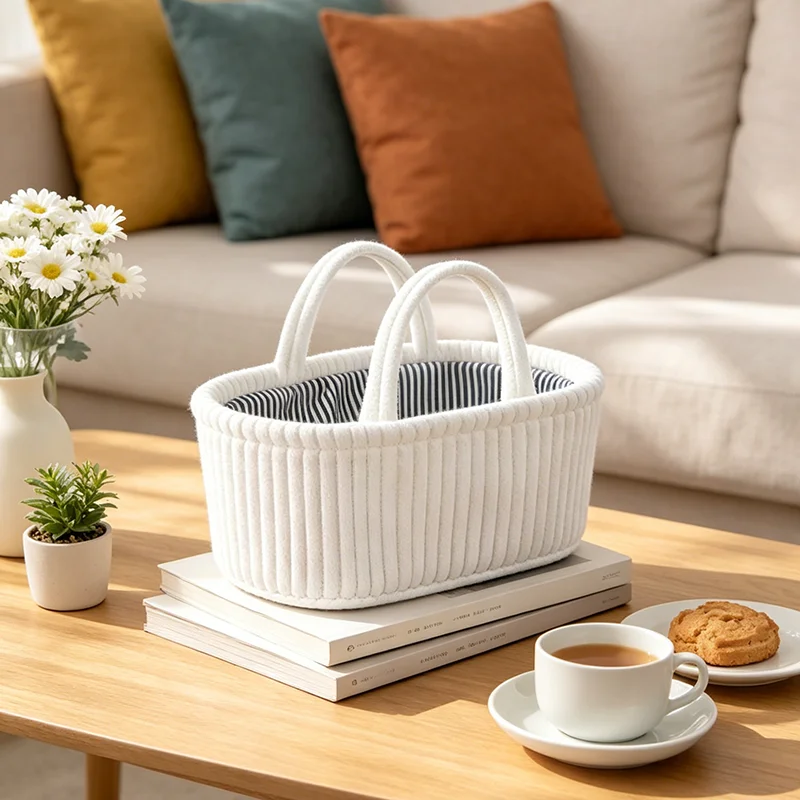 Cesta de almacenamiento de cuerda para juguetes de gato y perro
