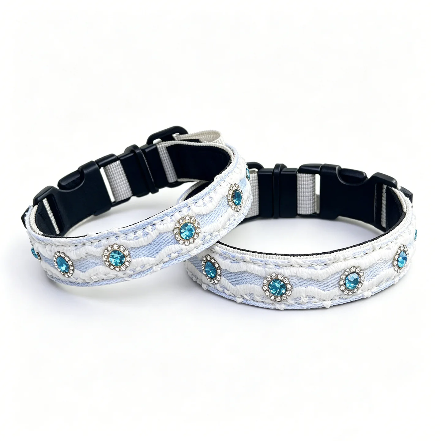 Collar perro con encaje y pedrería – Ajustable y resistente
