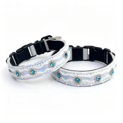 Collar perro con encaje y pedrería – Ajustable y resistente
