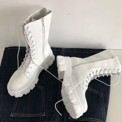 Botas de Plataforma con Cordones y Cremallera para Mujer – Estilo Casual