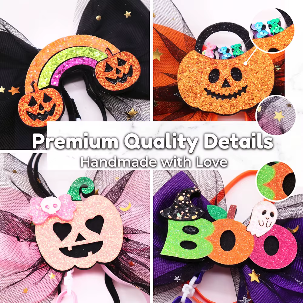 Lazos de encaje Halloween para perros – Ajustables y elásticos - imagen 2