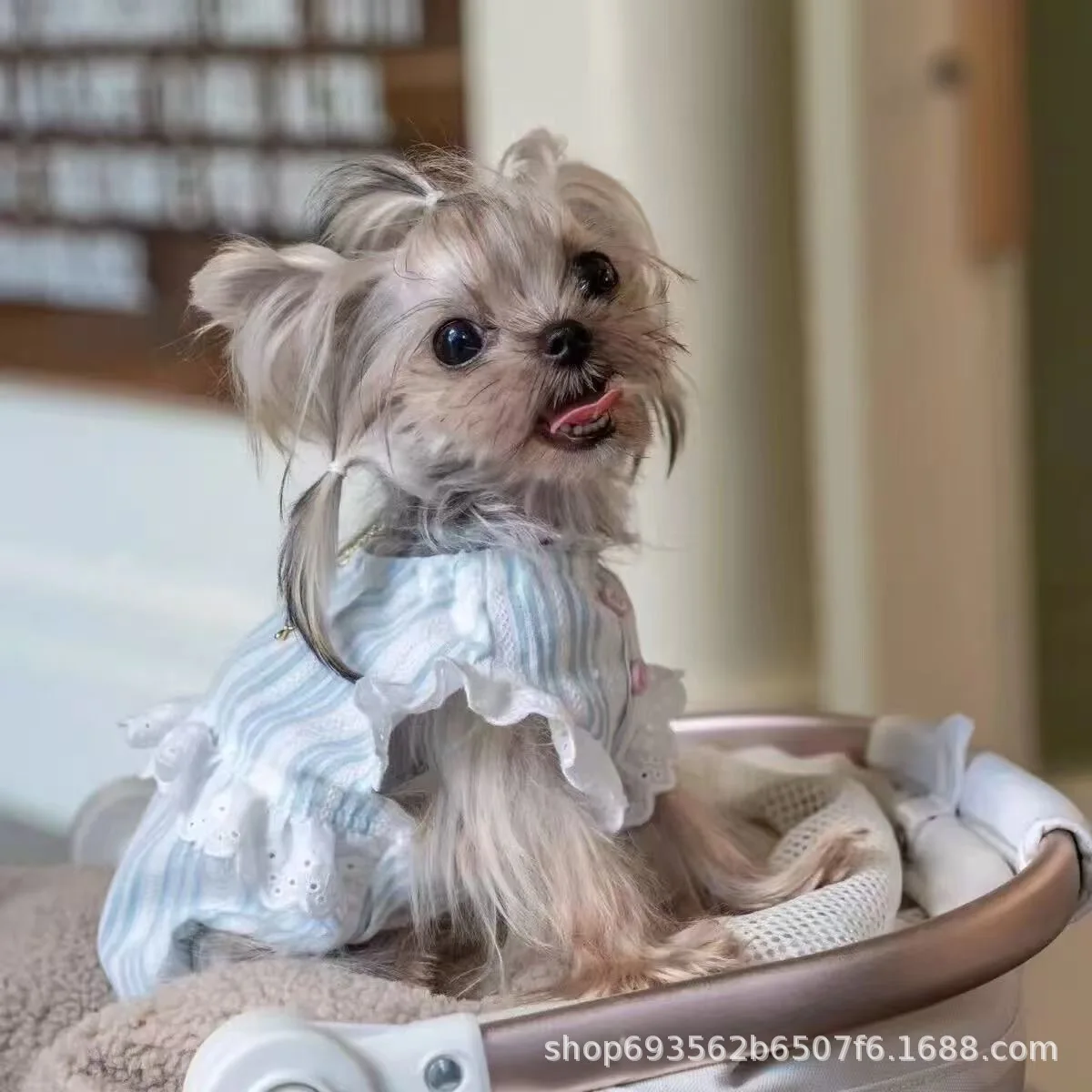 Vestido a rayas para perro pequeño sin mangas