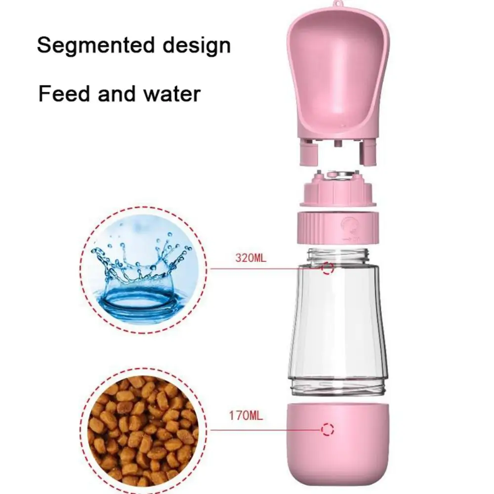 Botella a prueba de fugas para perros y gatos, agua con comida