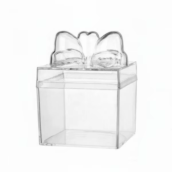 Caja transparente para dulces con forma de lazo para celebraciones - imagen 3