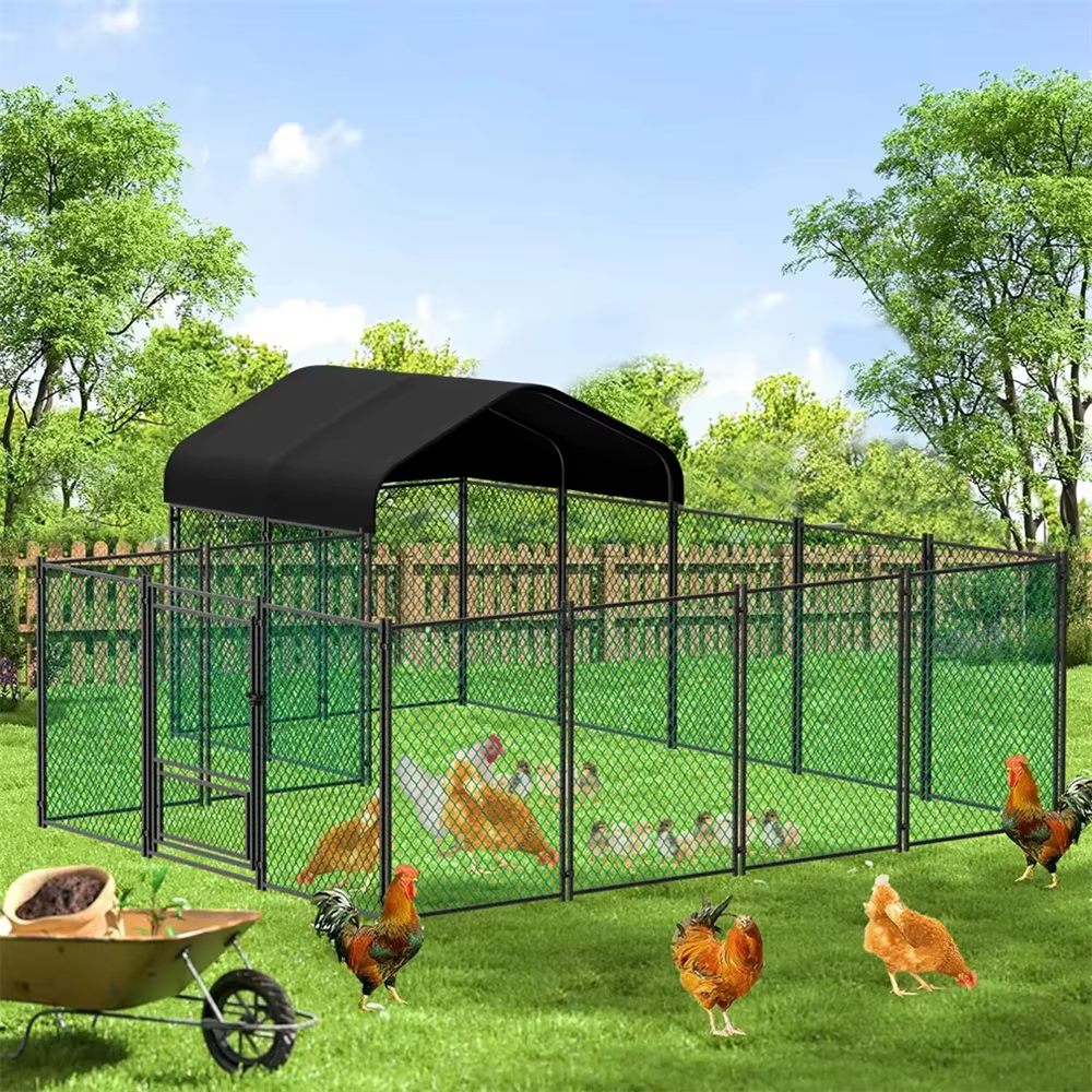 Corral para gallinas y conejos de metal resistente, cubierta UV - imagen 4