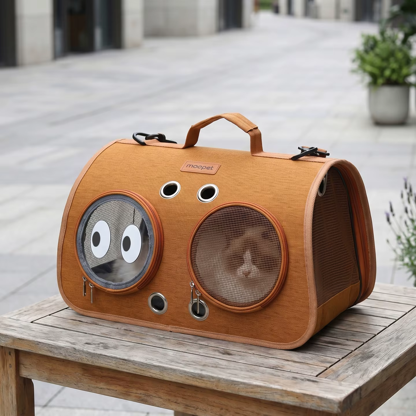 Bolsa transportadora con malla transpirable para gatos y perros pequeños - imagen 5