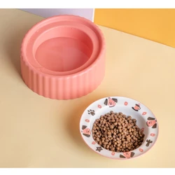 Comedero elevado antiderrames cerámico para perros y gatos