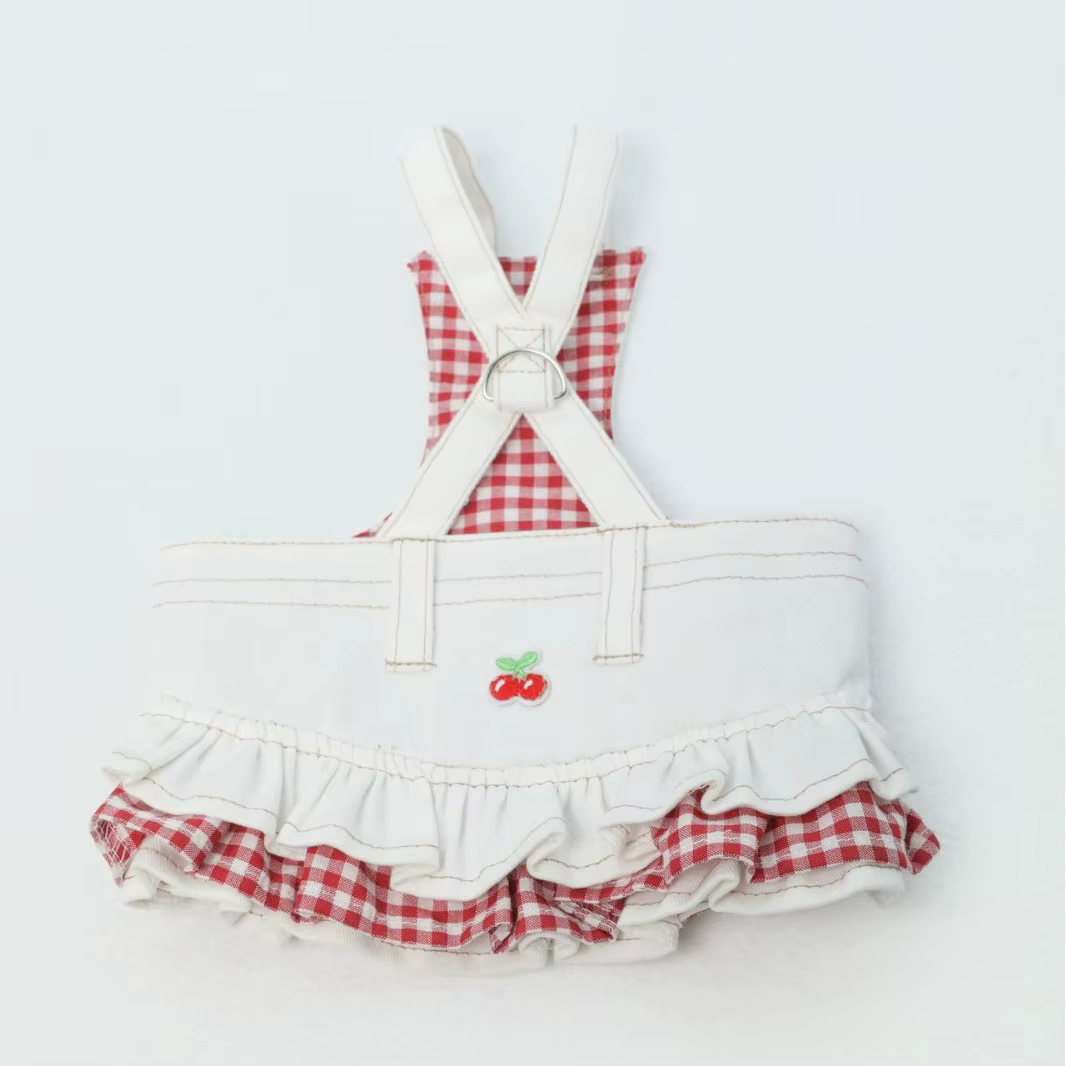 Camiseta vaquera a cuadros para perros pequeños y gatos – Ropa primavera otoño - imagen 2