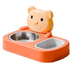 Comedero Doble Acero Inoxidable para Perros y Gatos – Antideslizante