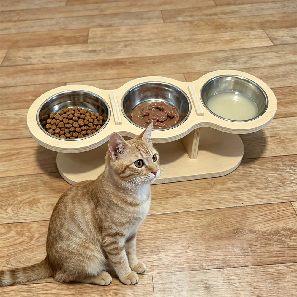 Estación comederos elevados antivuelco para gatos y perros pequeños - imagen 5