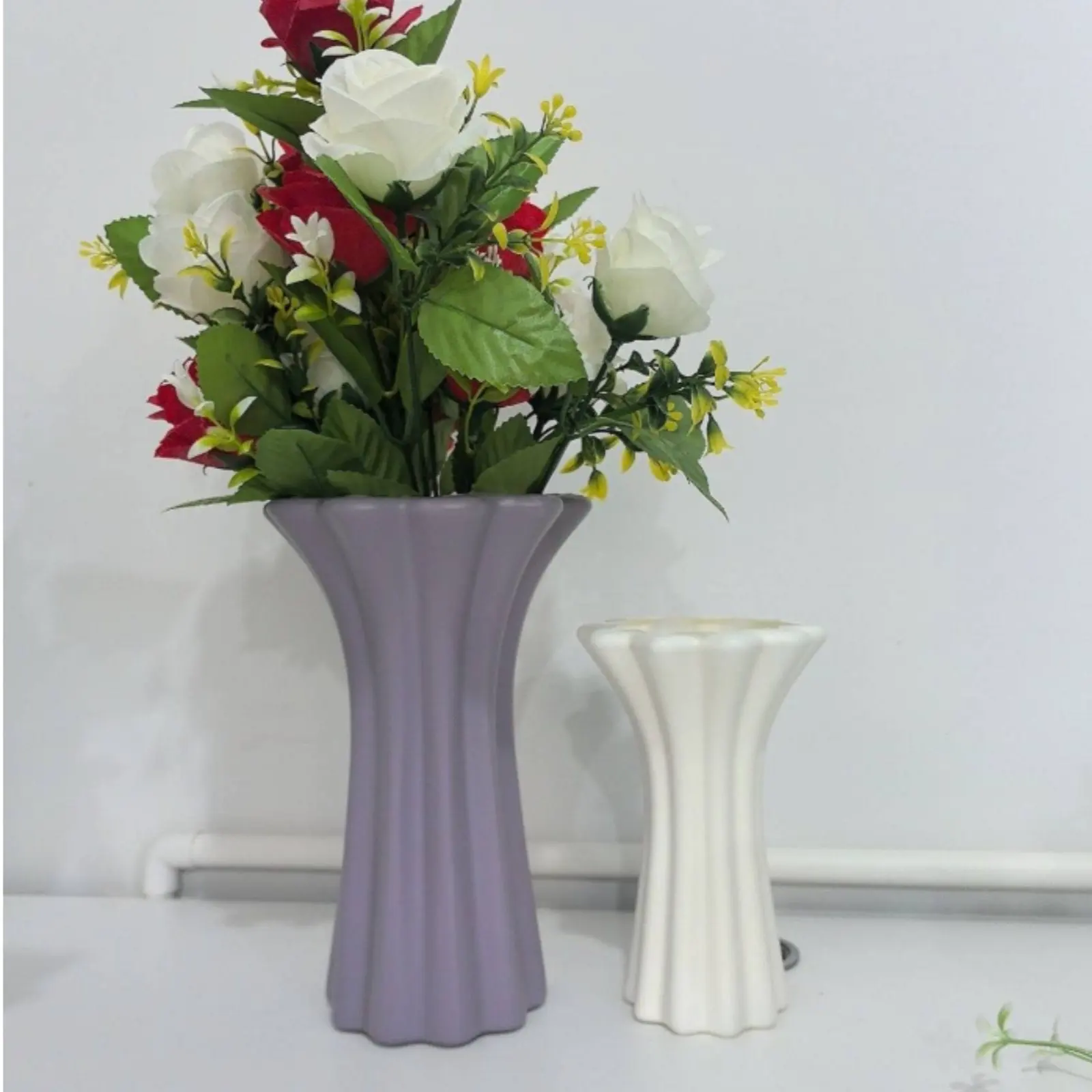 Jarrón decorativo para flores diseño nórdico resistente de cerámica imitación