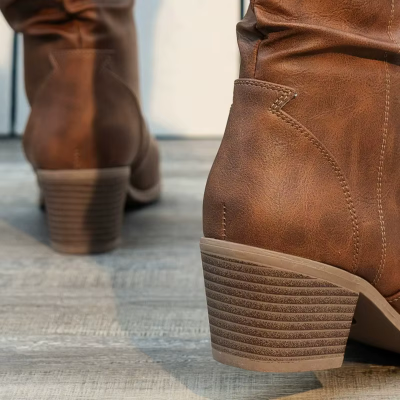Botas altas de cuero para mujer con suela gruesa - imagen 2