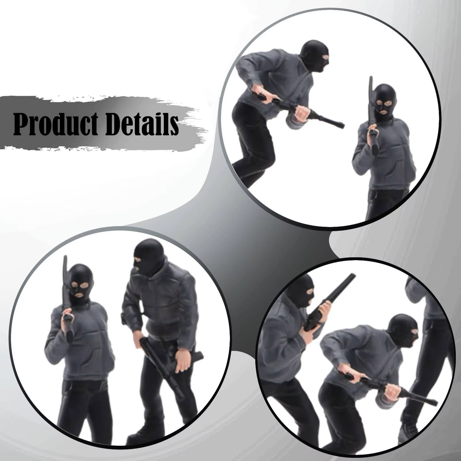 Figuras en miniatura de bandidos enmascarados para diorama - imagen 3