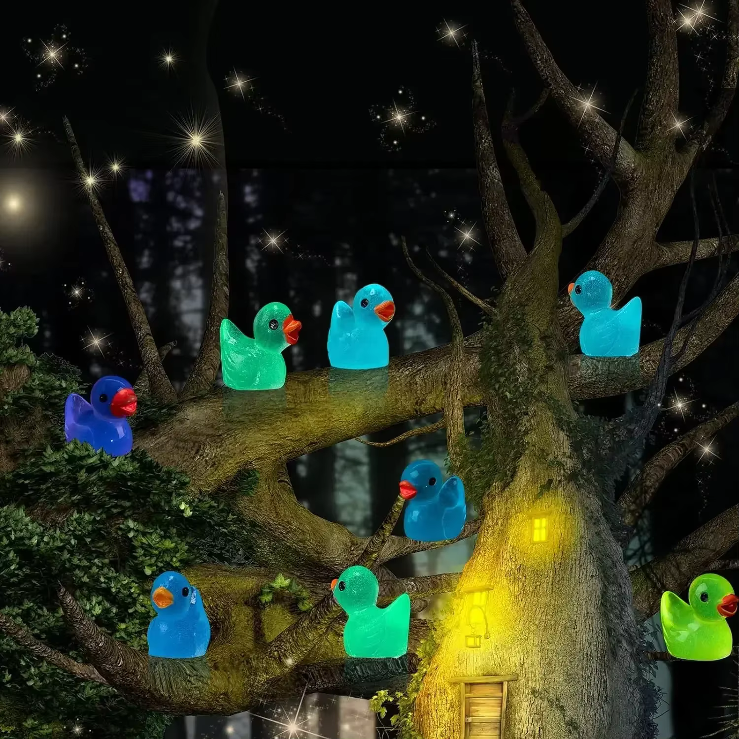Patitos luminosos para jardín de hadas – Brillan en la - imagen 2