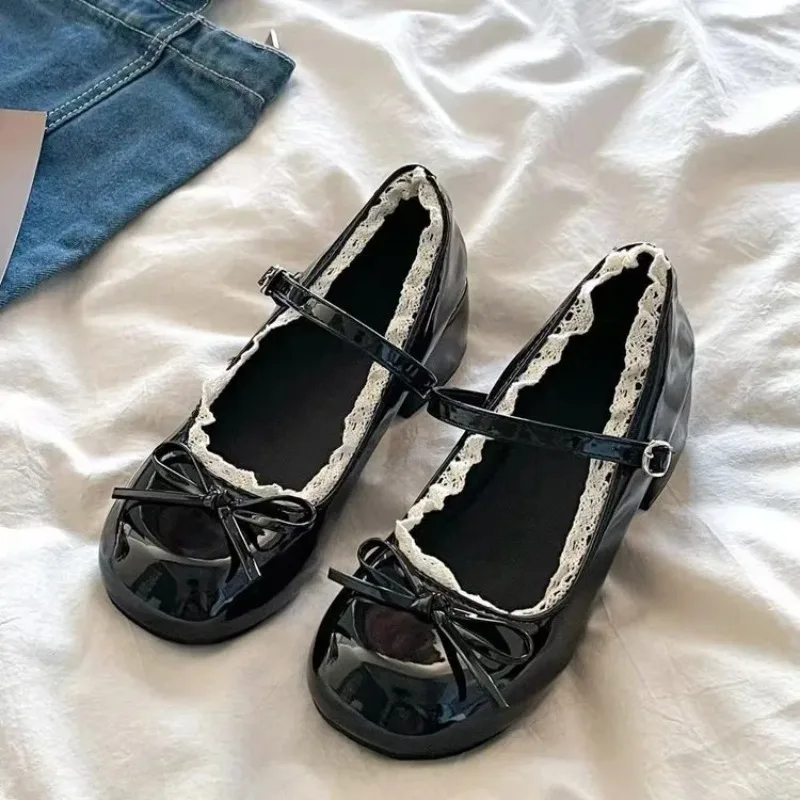 Zapatos Mary Jane de tacón grueso para mujer con lazo – Calzado elegante diario - imagen 3