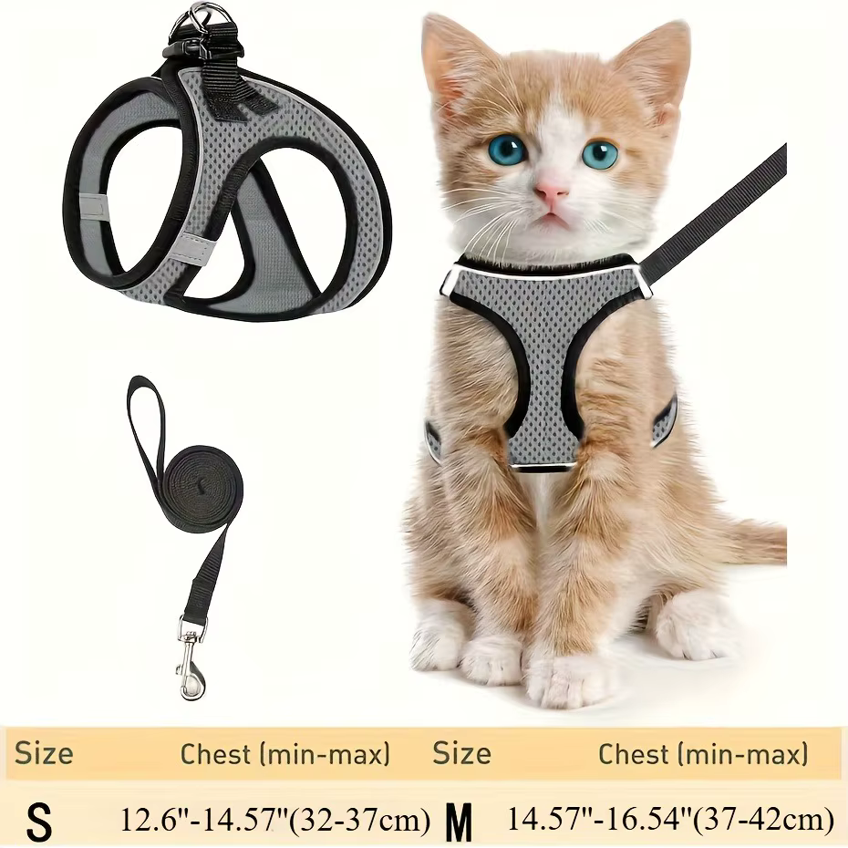 Arnés para gatos tipo chaleco ajustable – Paseo seguro - imagen 3