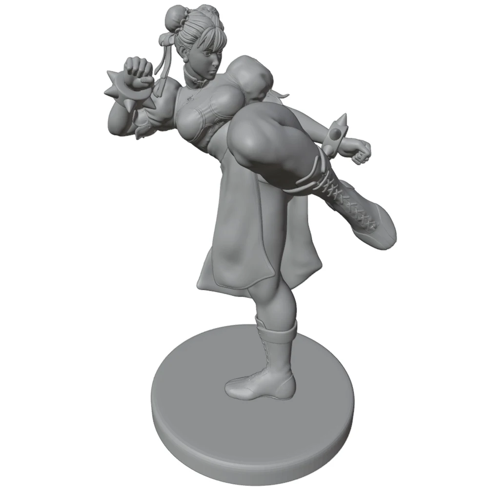 Figura de anime impresa en 3D gris, mini estatua GK decorativa