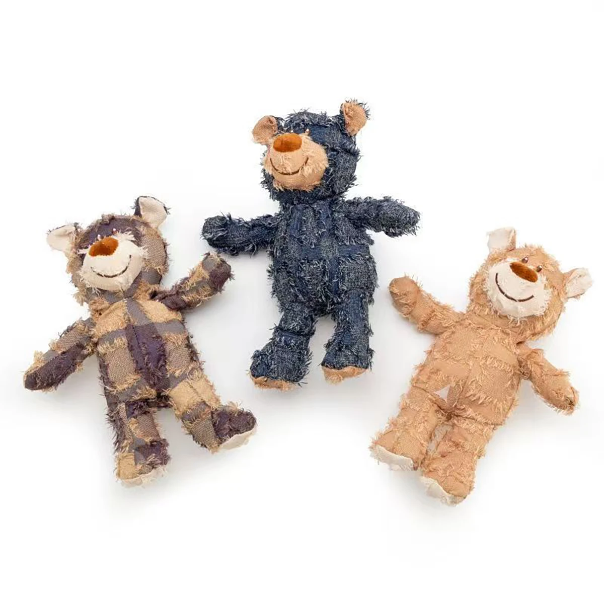 Juguete de oso de peluche chirriante visto de frente