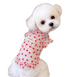 Chaleco solar transpirable para perros y gatos con malla floral