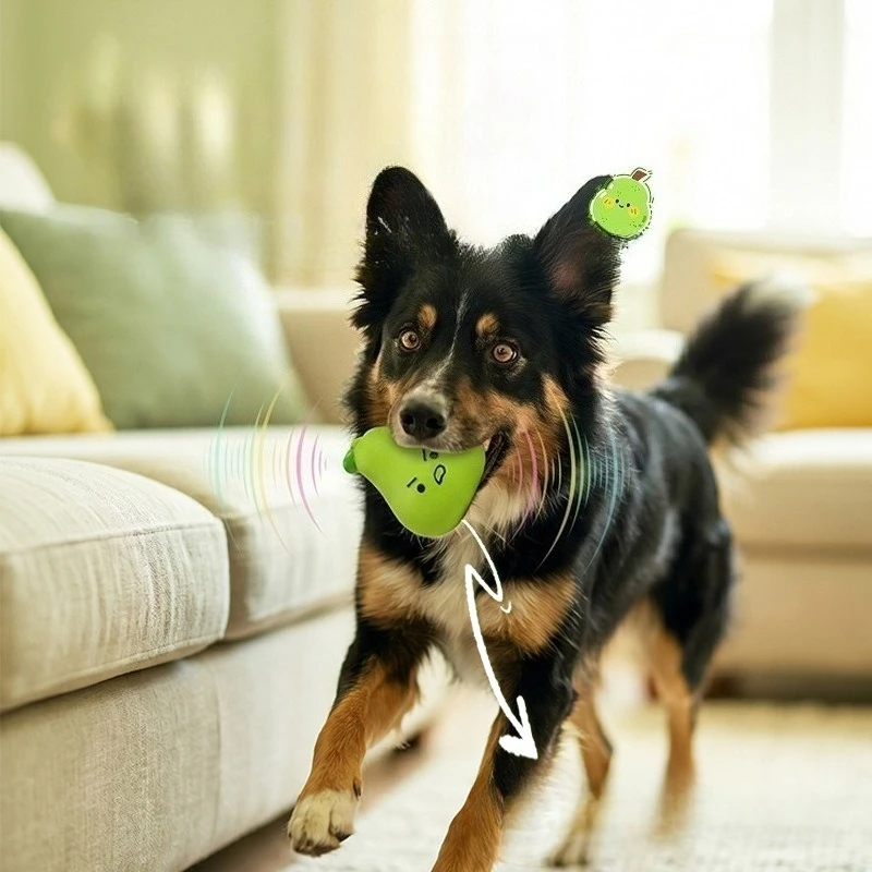 Juguete masticable de látex con sonido para perros: limón y pera - imagen 4