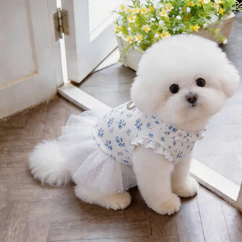 Vestido de verano con volantes para gatos y perros – Bulldog Francés - imagen 4