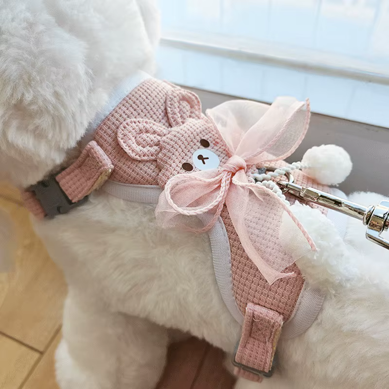 Arnés kawaii ajustable con correa para perro y gato – Chaleco conejo