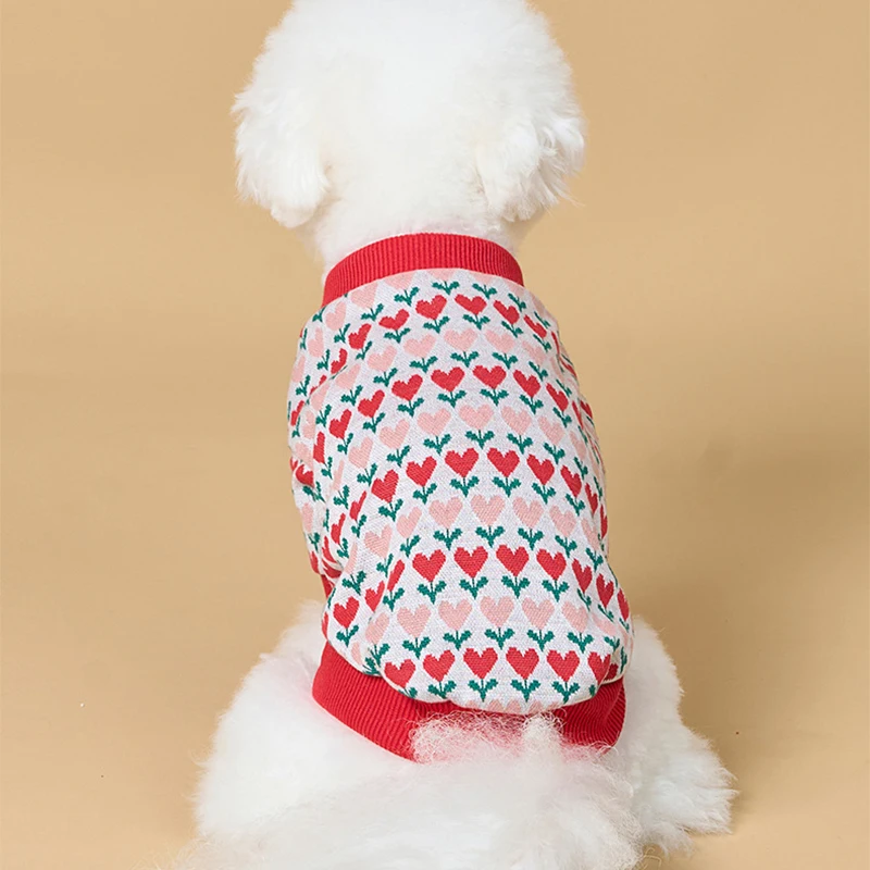 Suéter de Punto Floral para Perros y Gatos – Abrigo Cálido - imagen 4