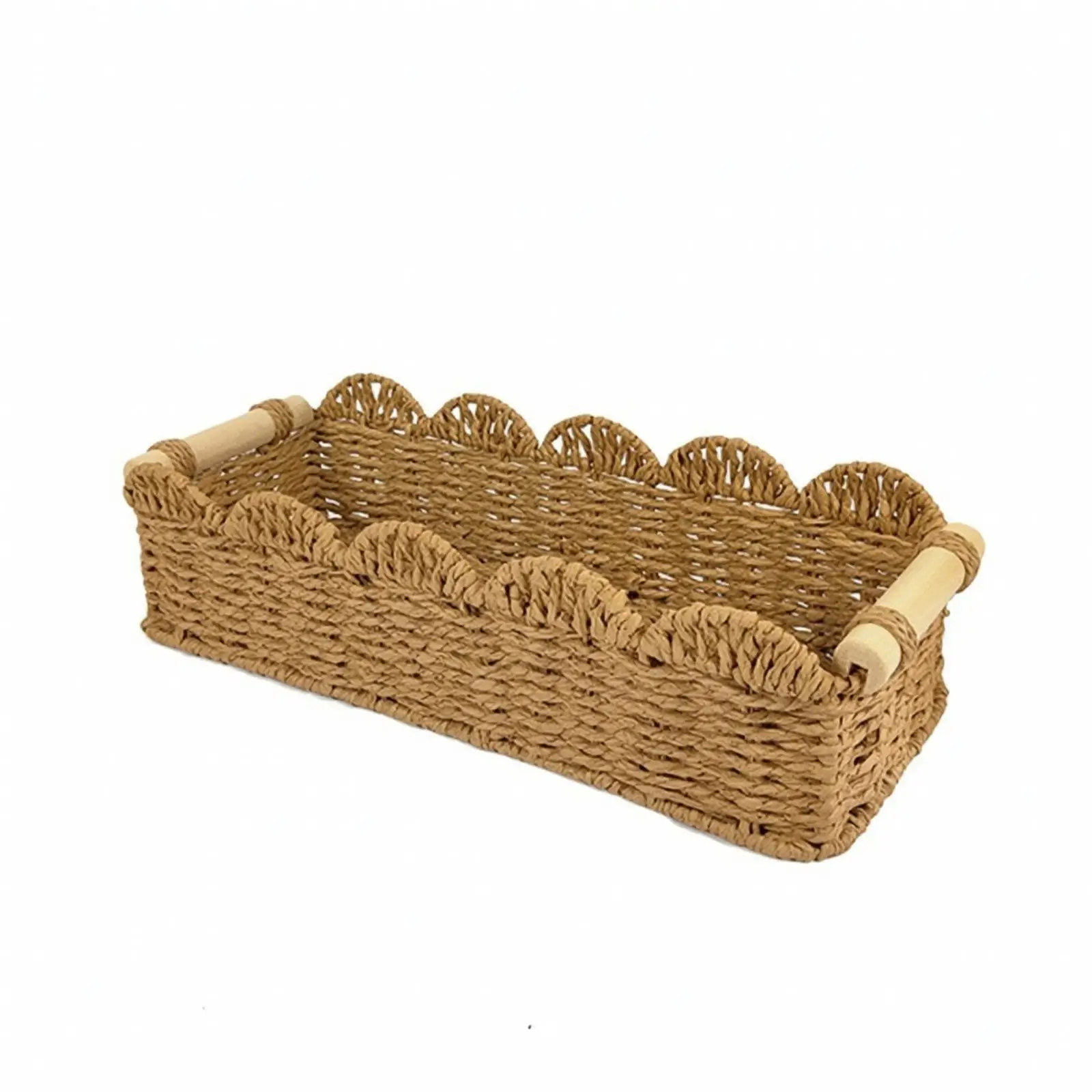 Cesta tejida con asas, organizadora y decorativa - imagen 4