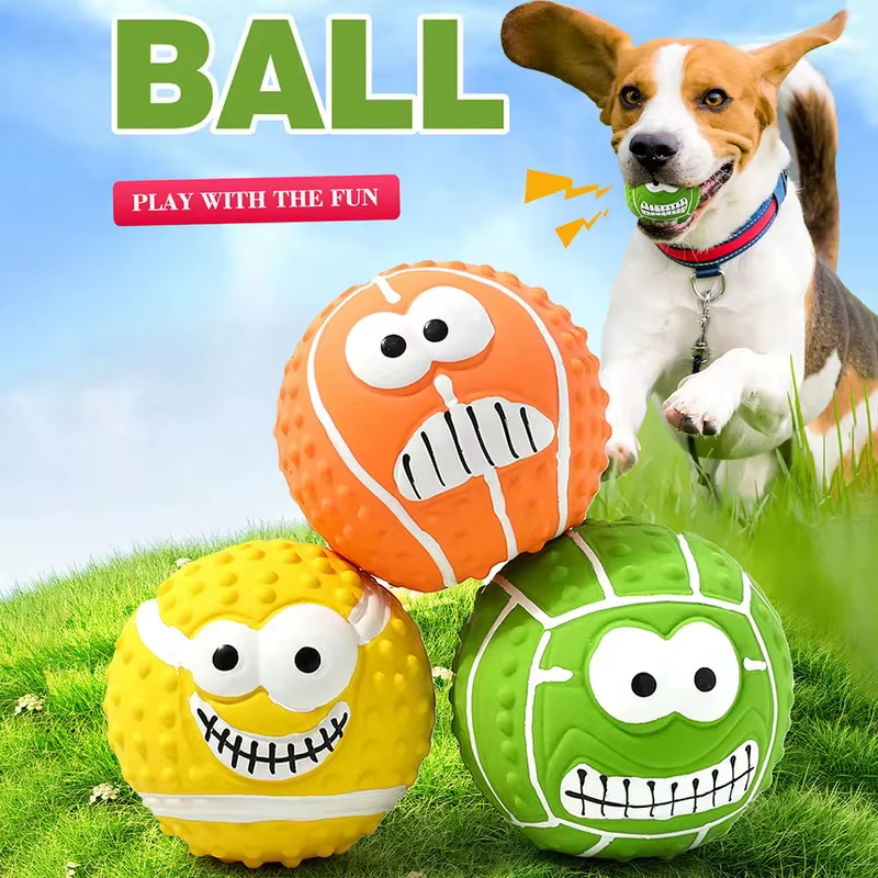 Pelota de látex sonriente para perros – Limpia dientes molares - imagen 5